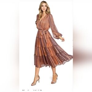 Baltic Born Ryker Tiered Midi Dress | Sunset Print - S